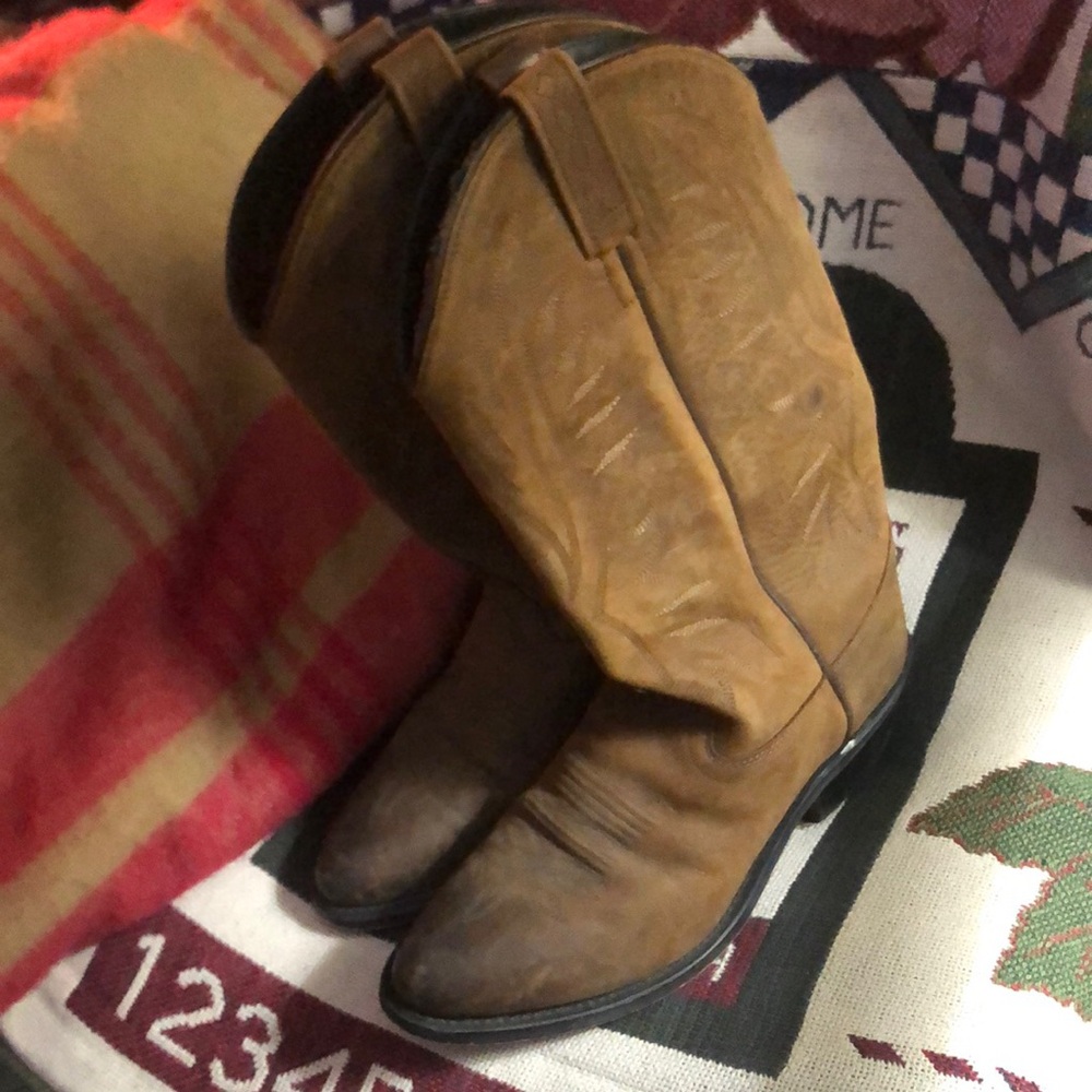 Vintage Brown Leather Cowboy Boots
